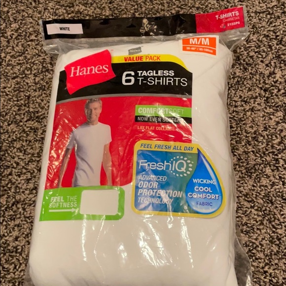 Hanes Value pack 6 Tagless T Shirts